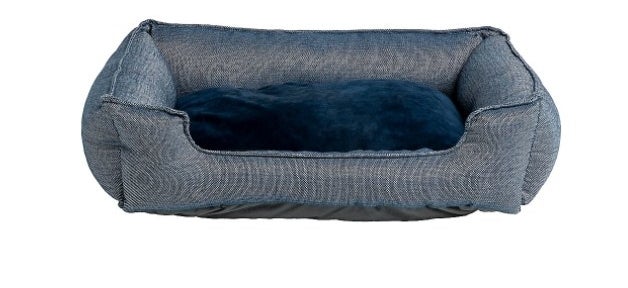 The chambray cuddler bed in blue
