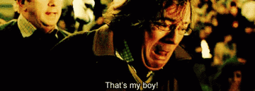 Amos Diggory crying and saying, &quot;That&#x27;s my boy&quot;