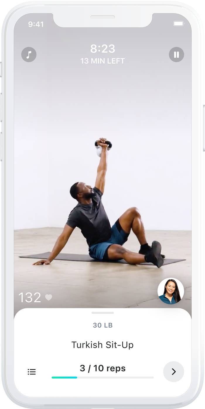 Screenshot of a custom workout in the app
