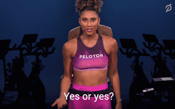 A workout instructor saying &quot;yes or yes?&quot;.