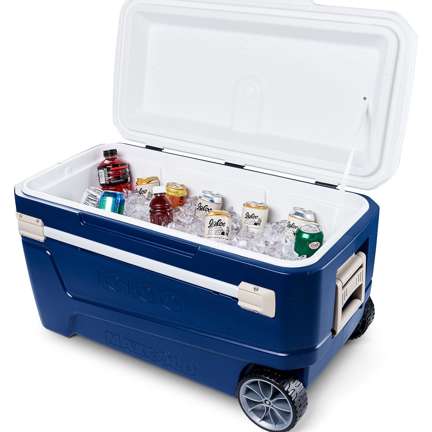 the cooler with drinks inside