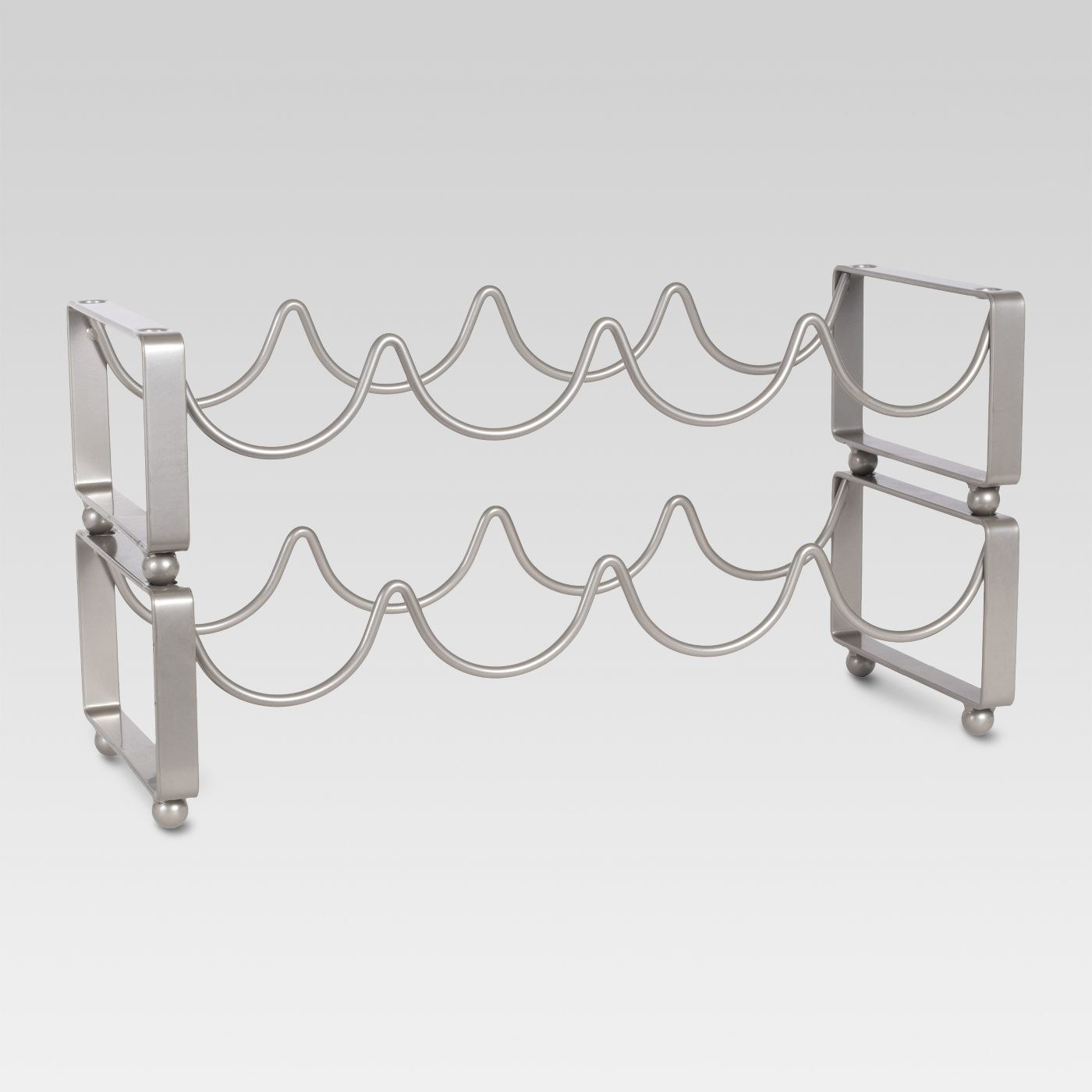 A silver wine rack