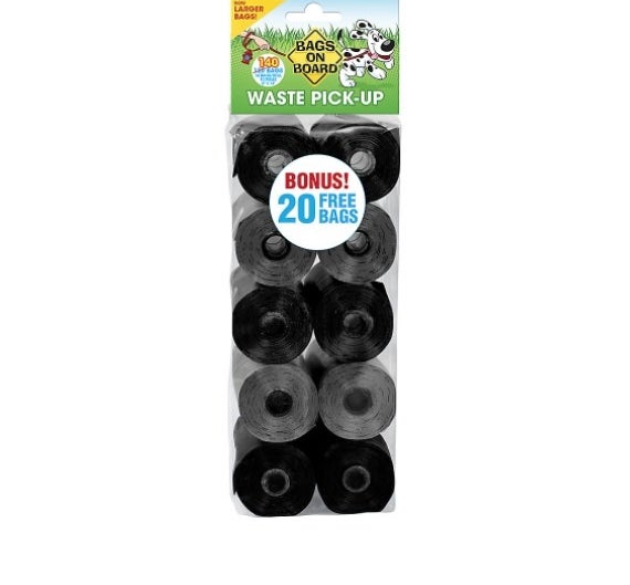 The pack of natural waste poop bags in black and gray