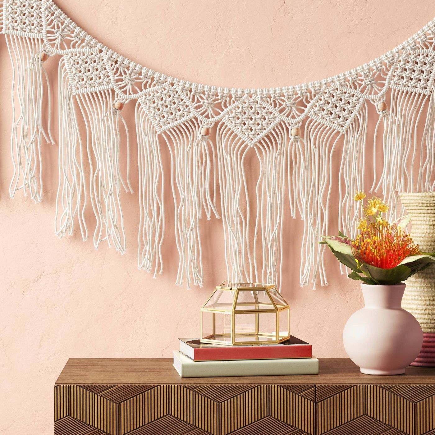 A white cotton garland in a home