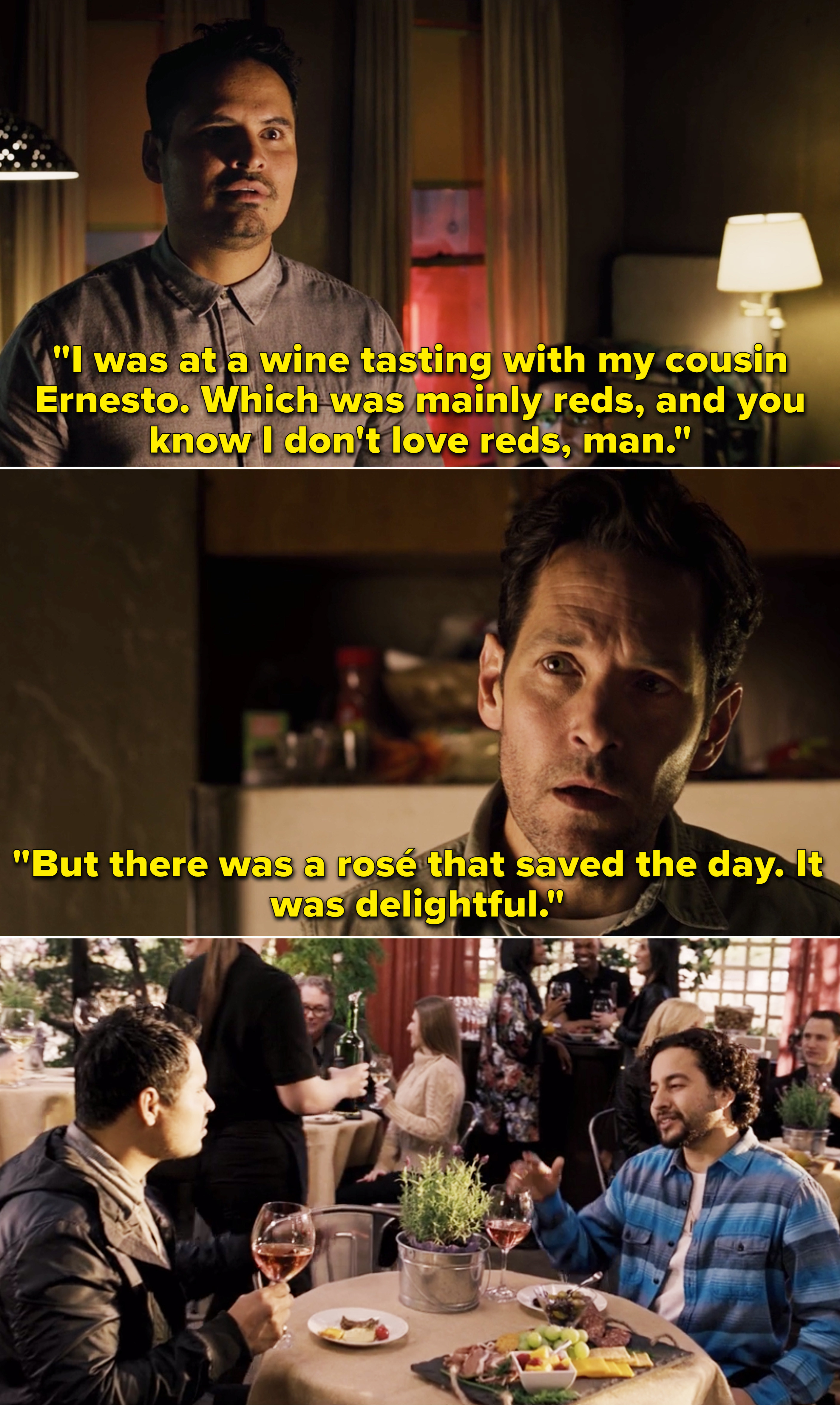 Luis telling Scott about a wine tasting he went to with his cousin Ernesto