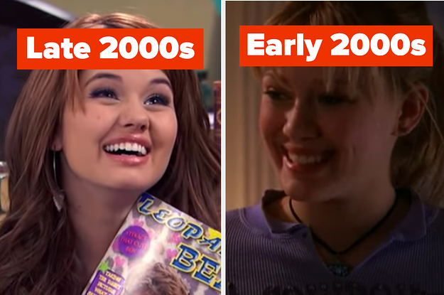 Debby Ryan is on the left labeled, "Late 2000s" with Lizzie McGuire on the right labeled, "Early 2000s"
