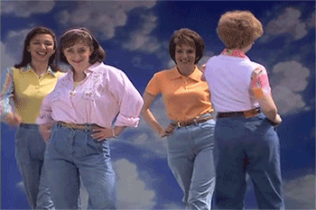 The women of SNL in the mom jeans sketch