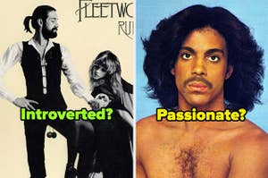 Fleetwood Mac "Rumours" album cover; Prince "Prince" cover
