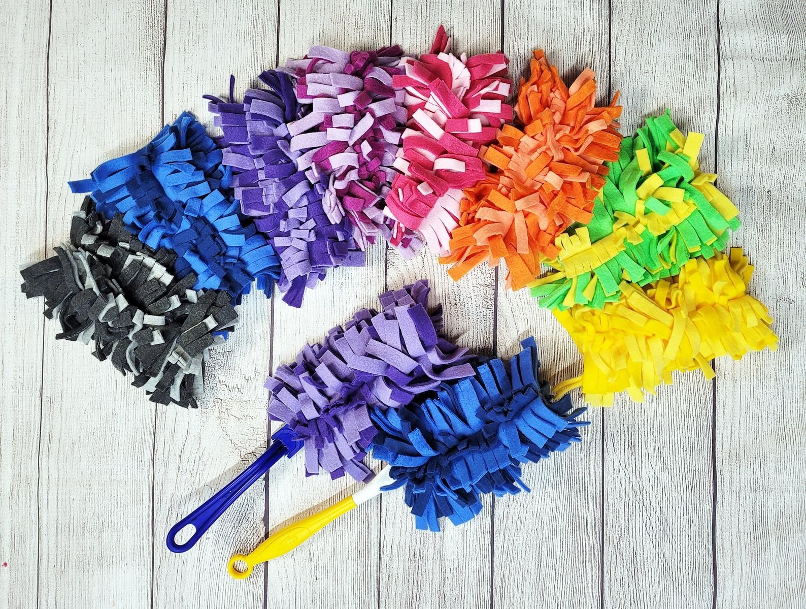 Set of reusable dusters in various colors