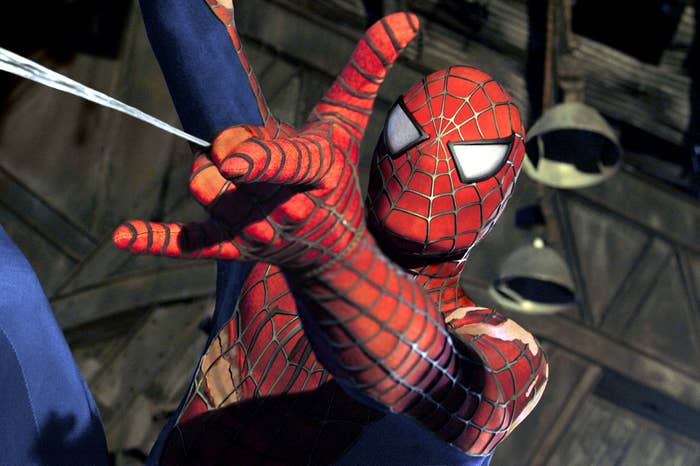 Spider-Man shooting webs in &quot;Spider-Man 2&quot;