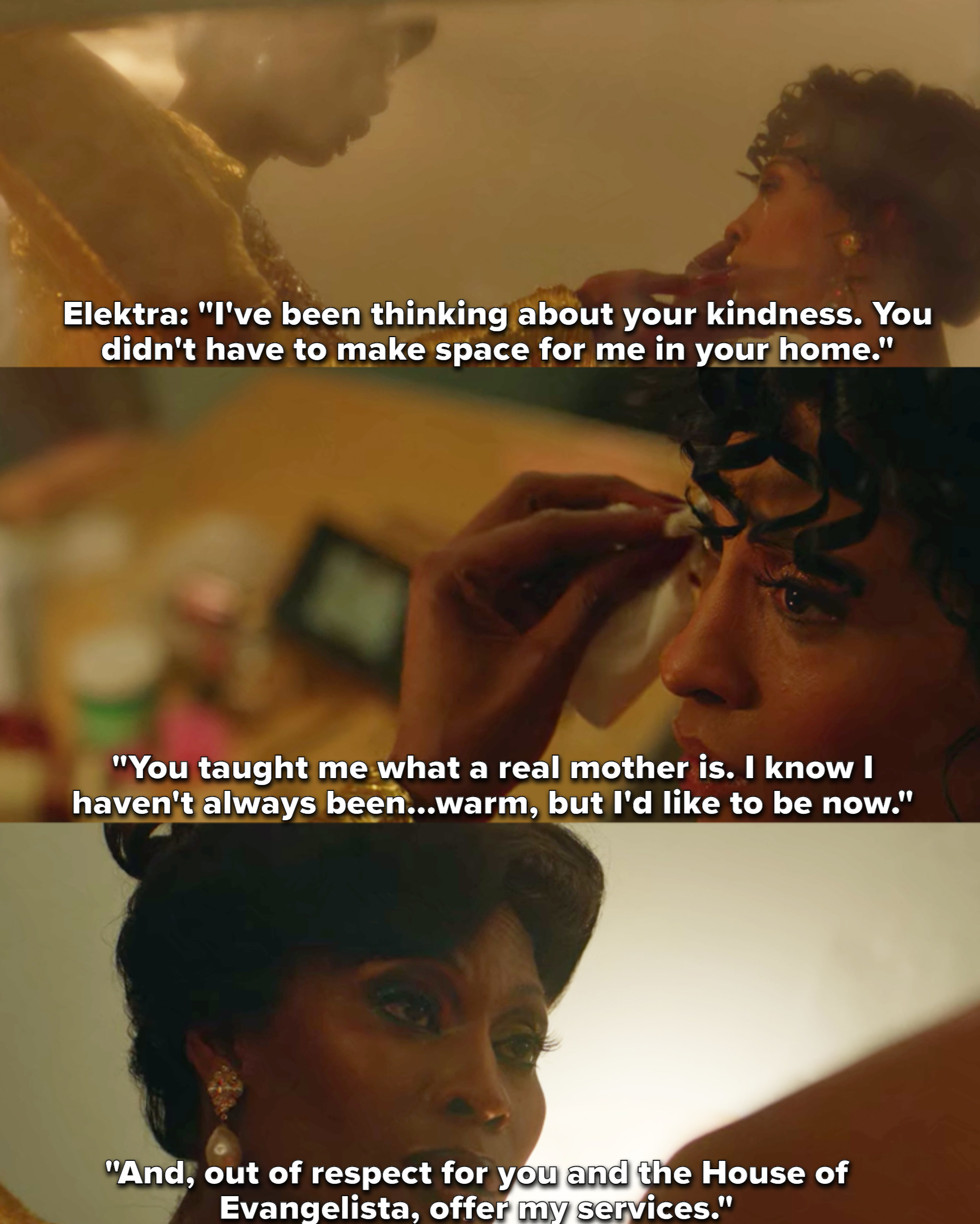 Mj Rodriguez and Dominique Jackson as Blanca Evangelista and Elektra Abundance in the show &quot;Pose&quot;