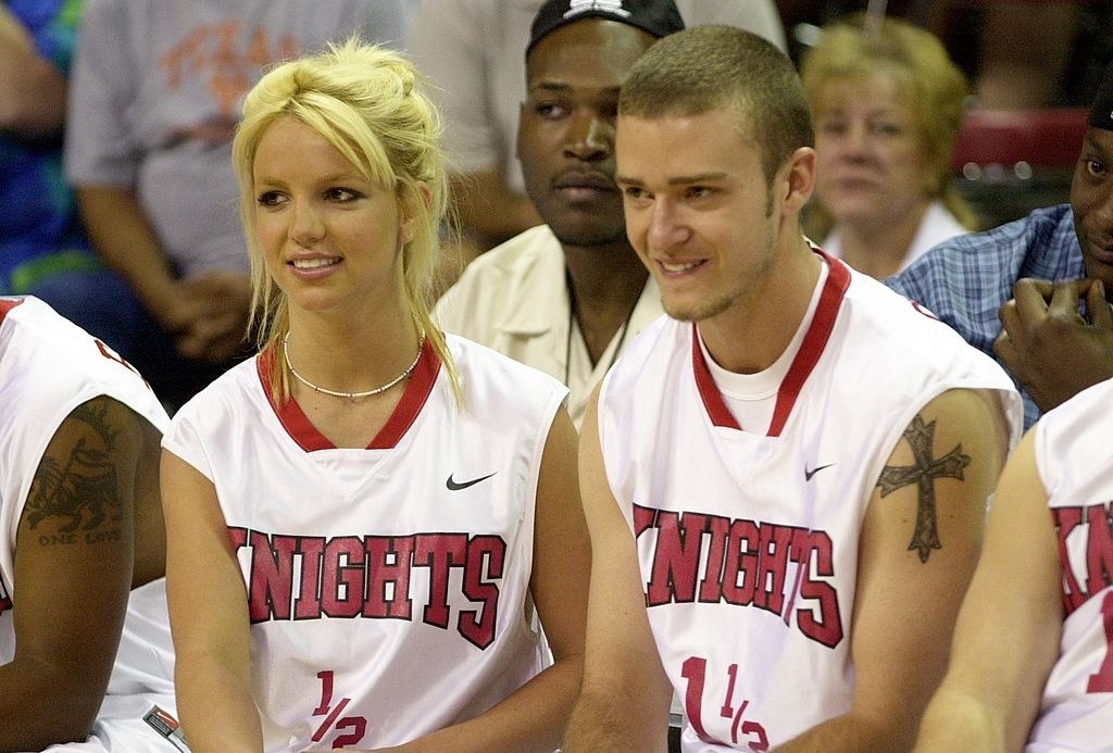 Britney and Justin playing basketball