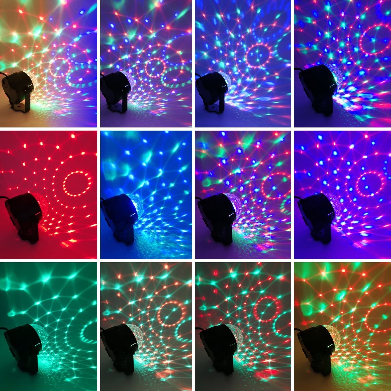 The disco ball with different light projections
