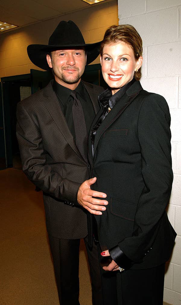 Tim McGraw and a pregnant Faith Hill