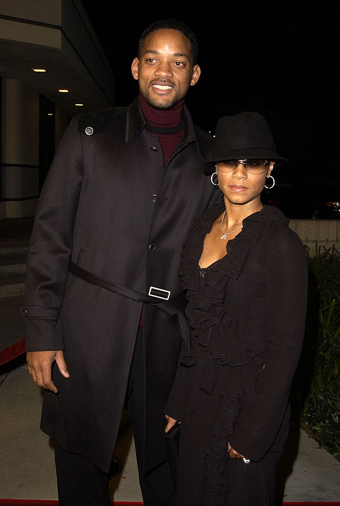 Will Smith and Jada Pinkett Smith wearing all black ensembles