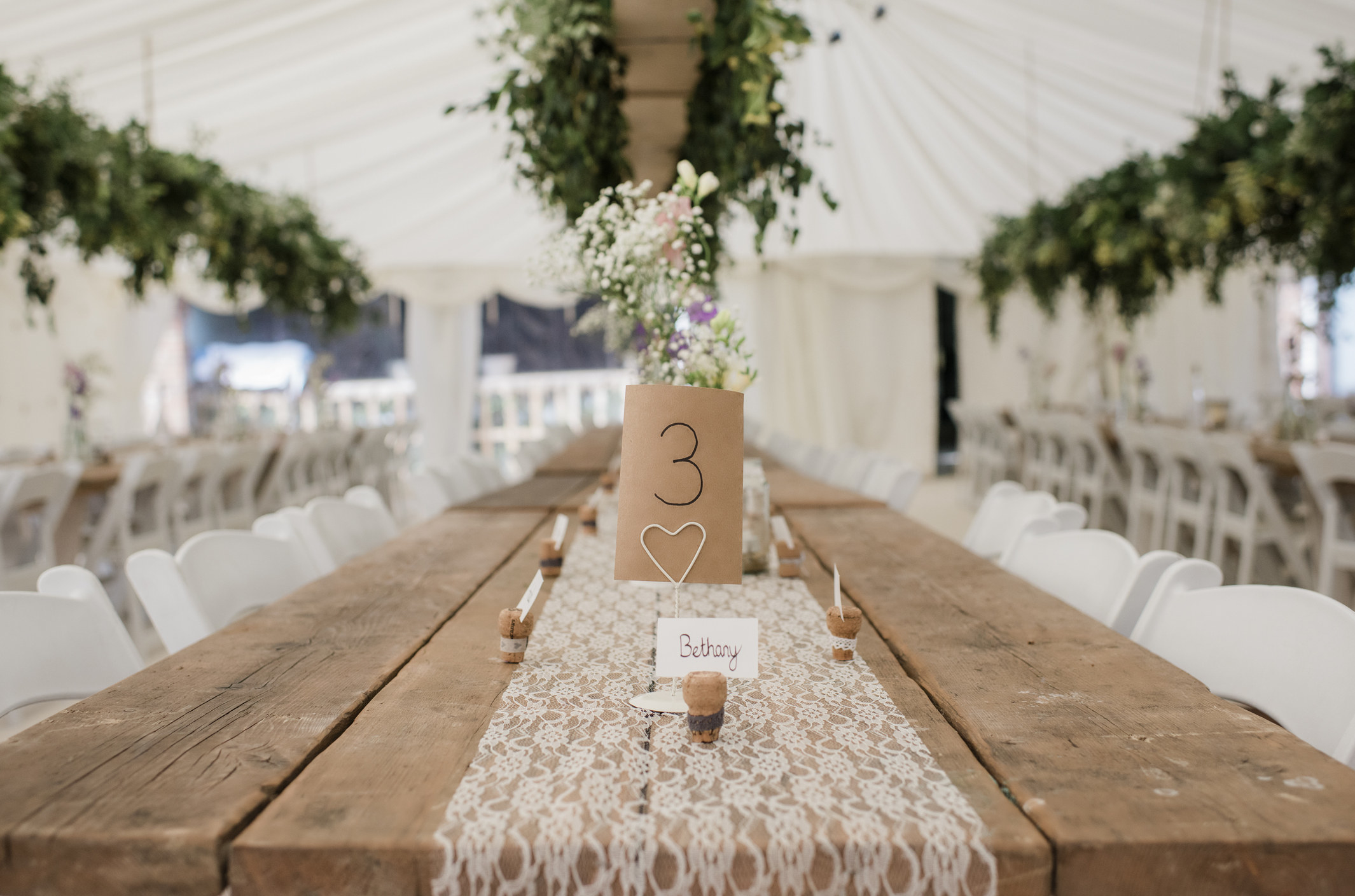 Wedding table decorations and linens