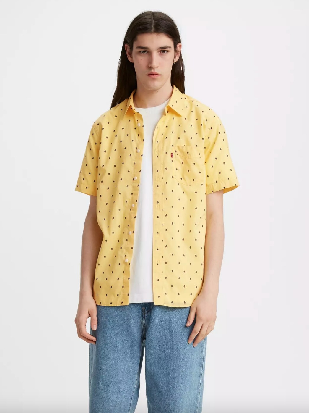 The sunset one pocket shirt in yellow