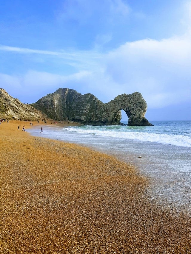 A beach scene in Durdle Door, Dorset