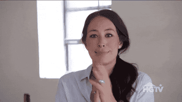 GIF of Joanna Gaines  from &quot;Fixer Upper&quot; clapping