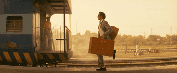 Chasing a train in a scene of &quot;The Darjeeling Limited&quot;