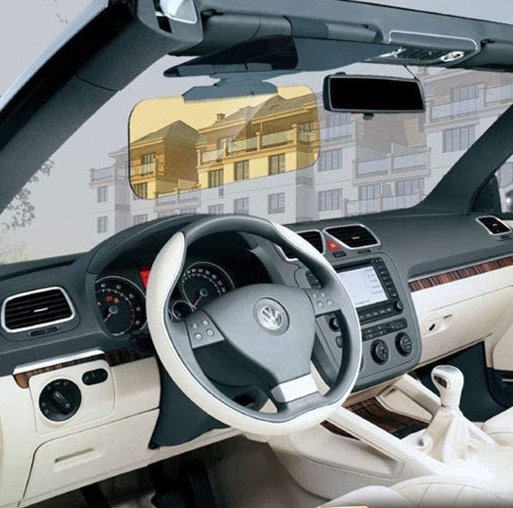 The anti-glare screen attached to a sun visor in a car