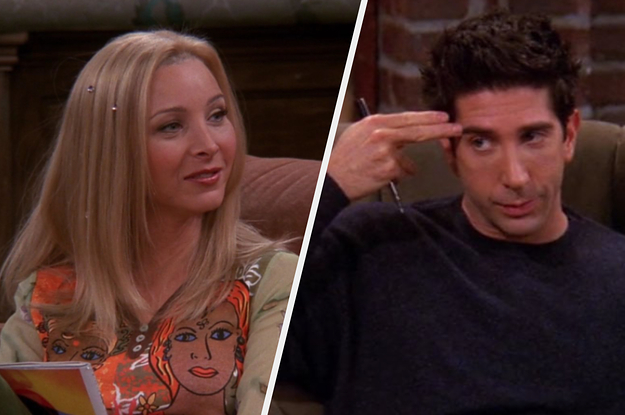 Lisa Kudrow as Phoebe Buffay and David Schwimmer as Ross Geller in the show