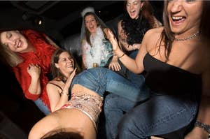 Women party at a a bachelorette party