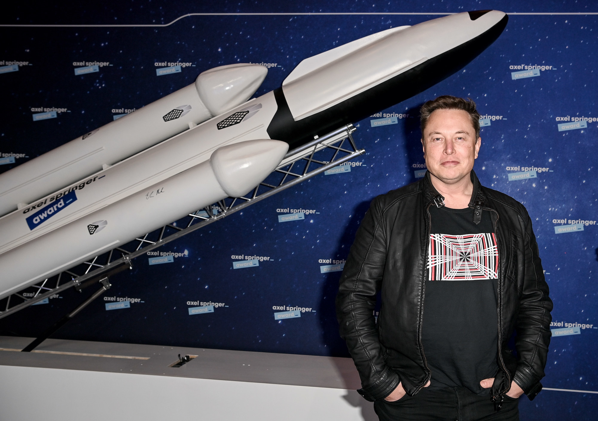 Musk on the red carpet of the Axel Springer Award in Berlin