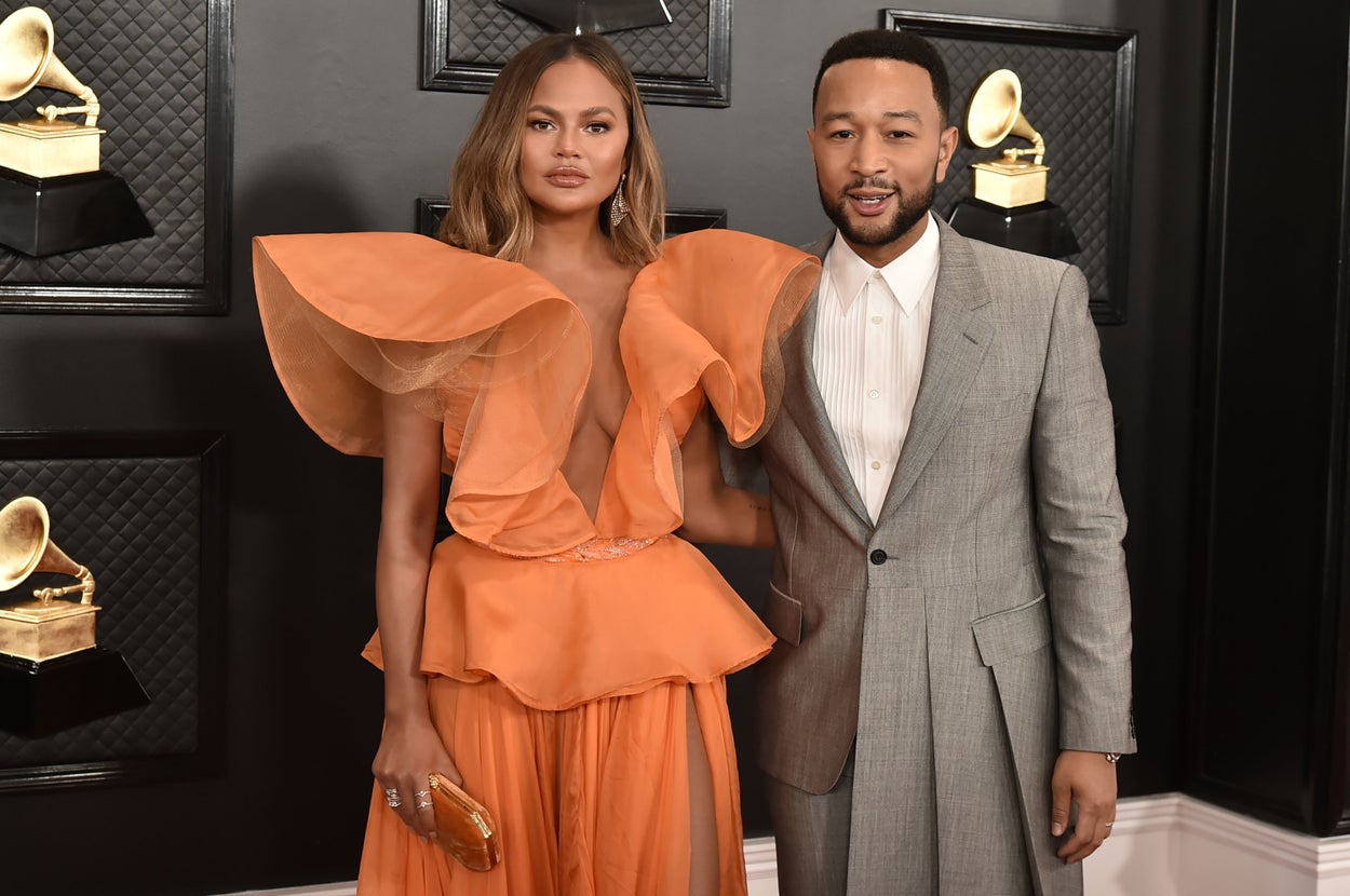 Chrissy Teigen and John Legend at the 2020 Grammys