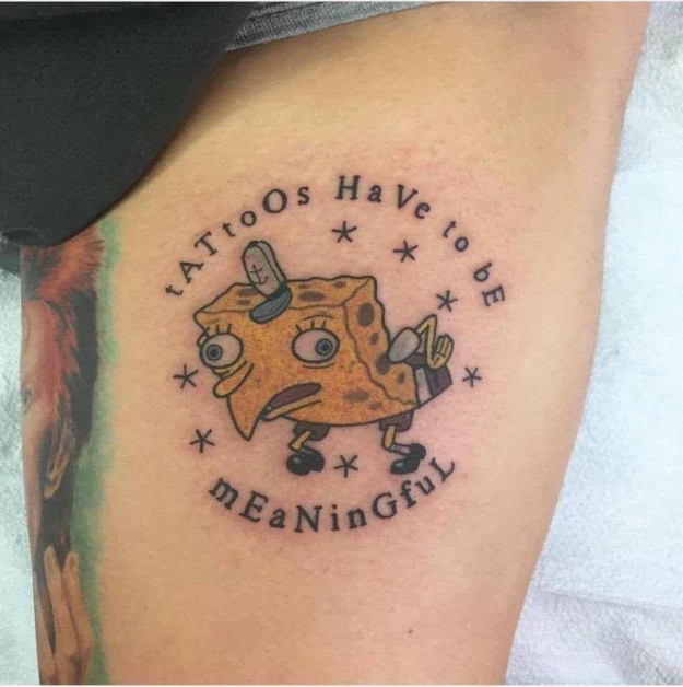 Spongebob tattoo by anton1otattoo  Tattoogridnet