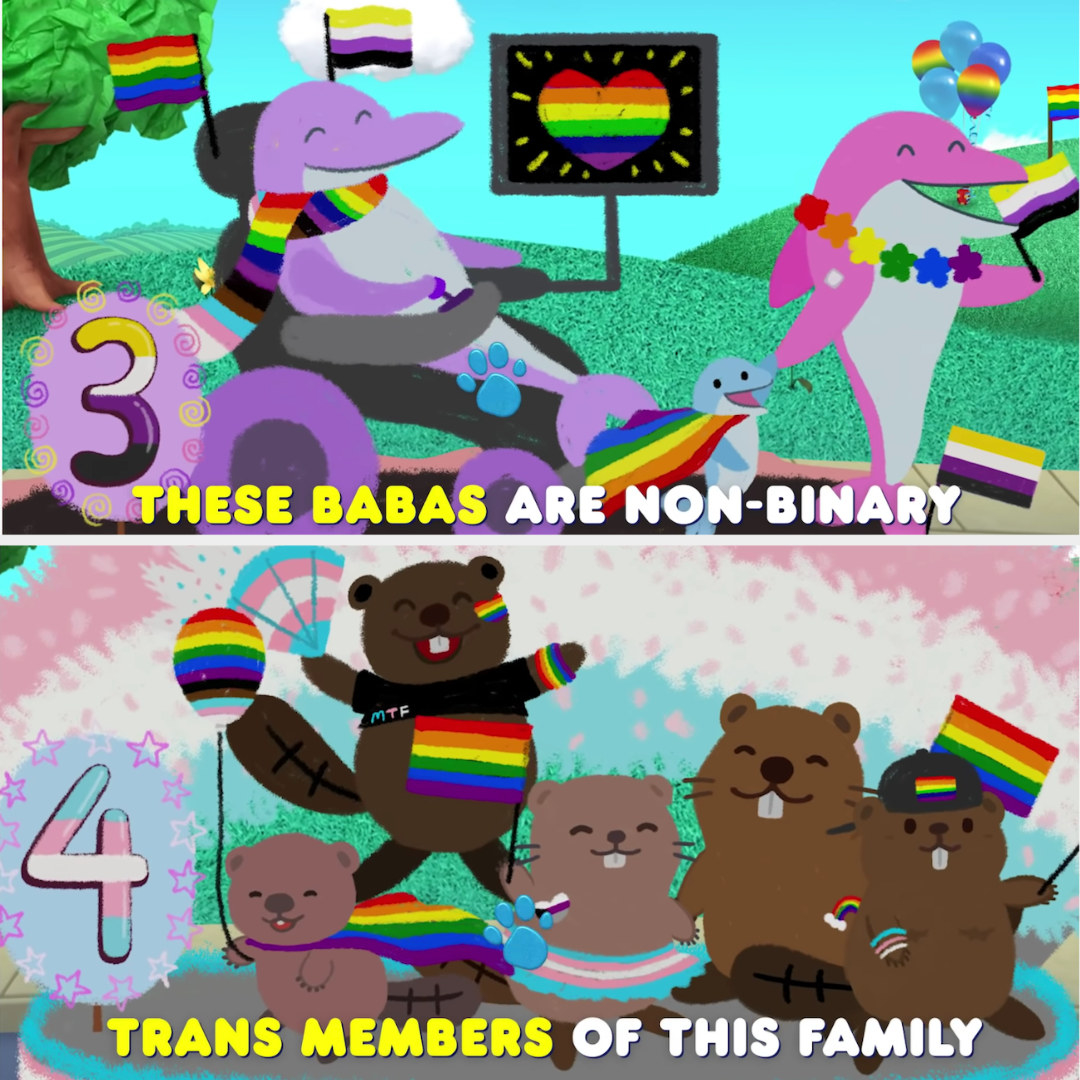 Non-binary and trans cartoon families