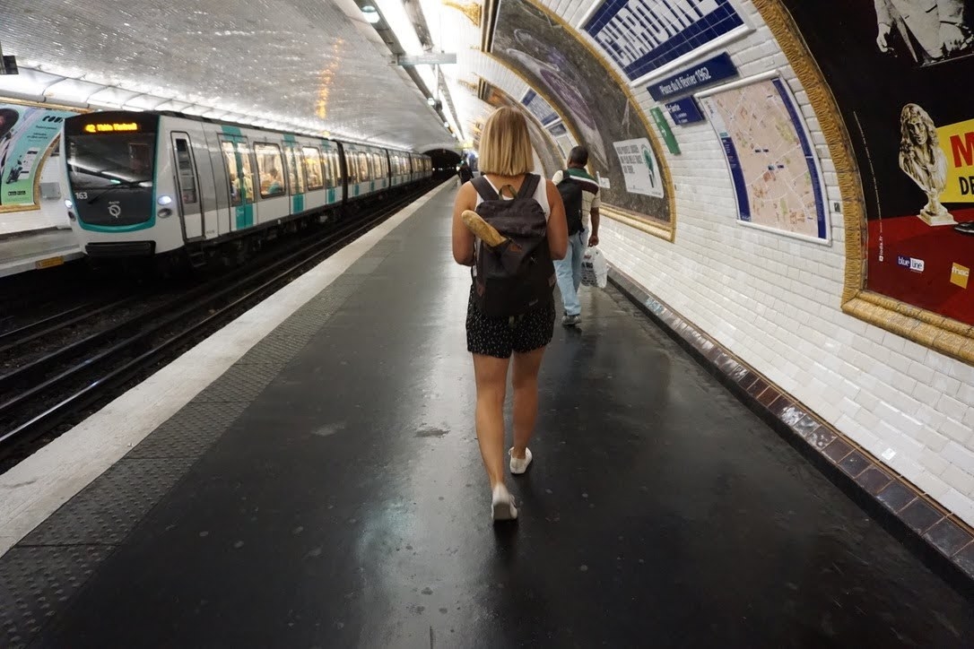 Woman in the metro in Paris