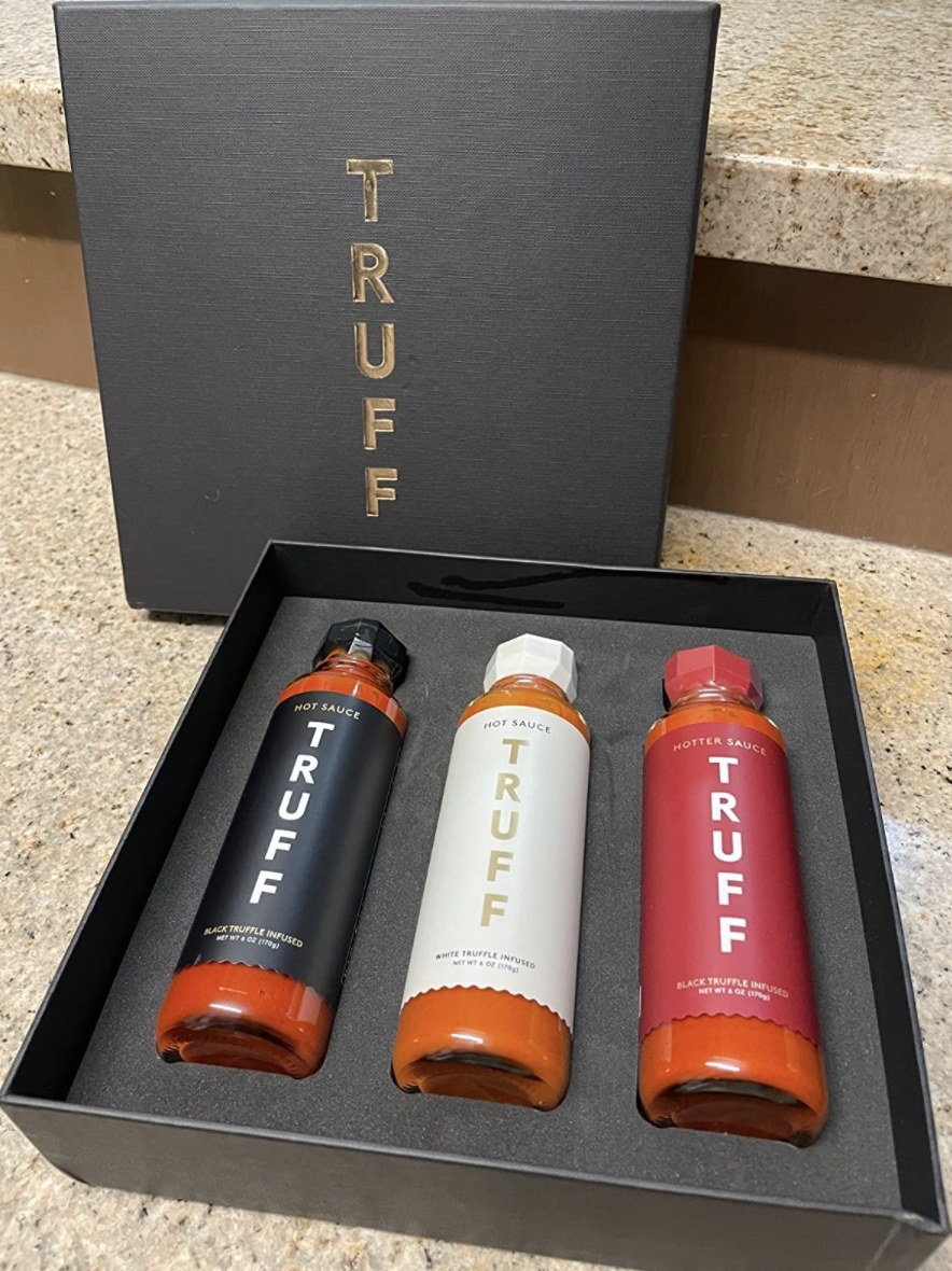 reviewer photo of the Truff gift set with three included bottles