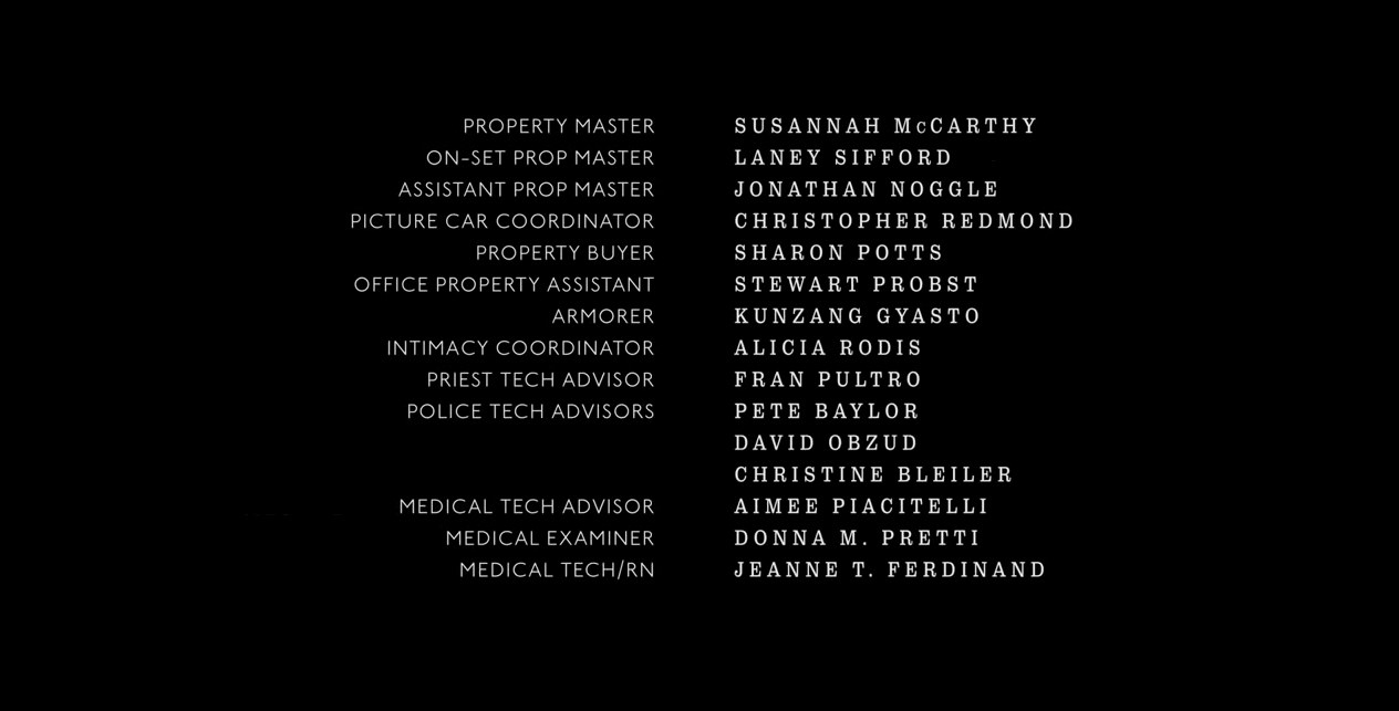 End credits where Christine Bleiler has been credited as one of the police tech advisers