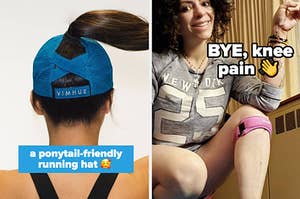 running hat and knee stabilizer 