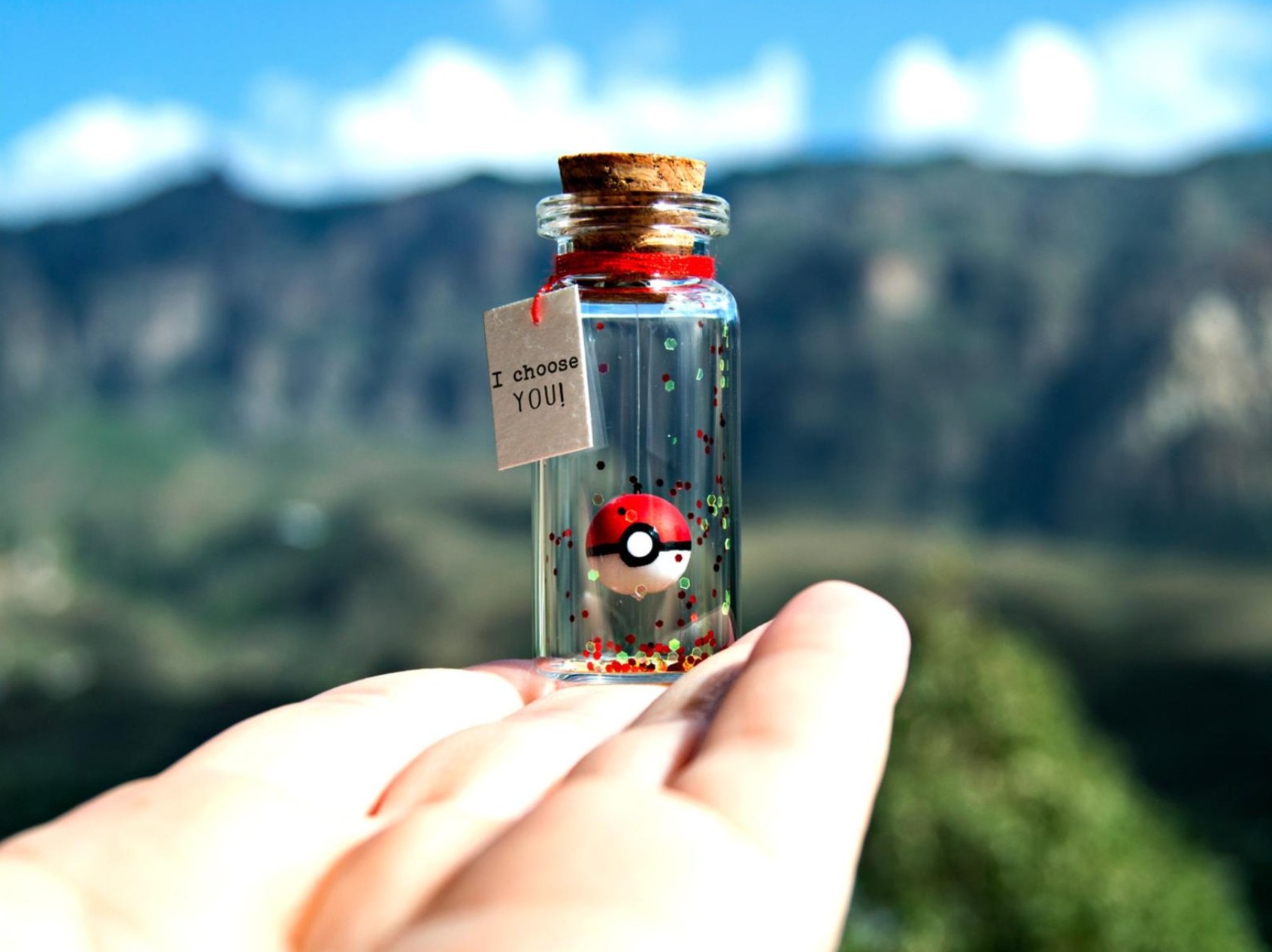 The Pokemon gift with a message that says "I choose you"
