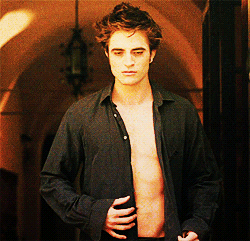 Edward taking his shirt off