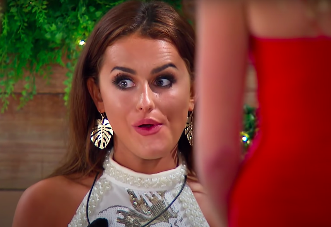 Amber from &quot;Love Island UK&quot; Series 3 looking annoyed