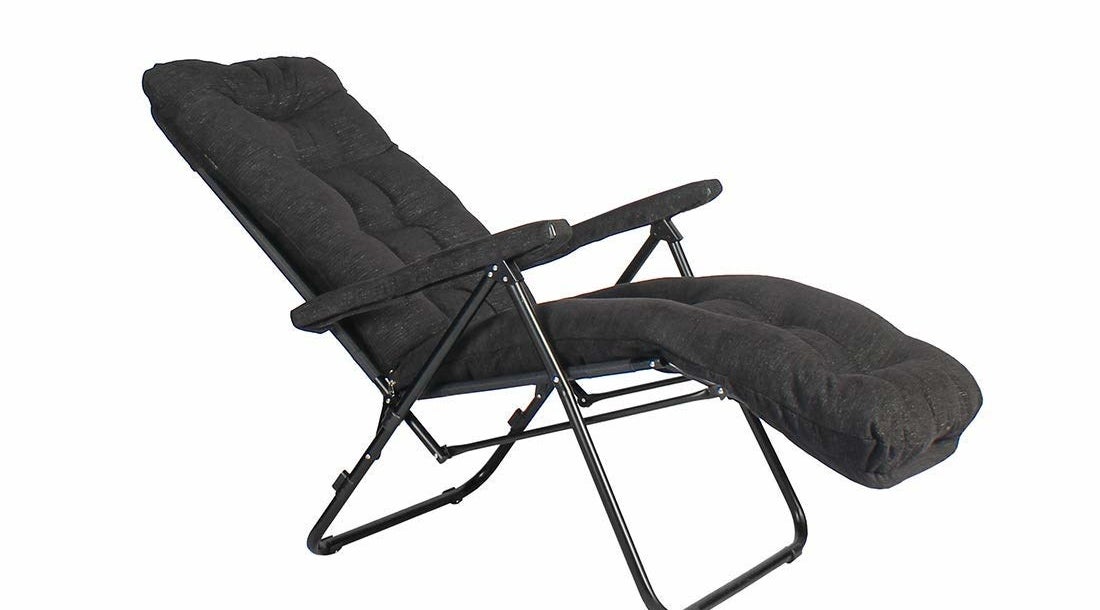 A Furlay Foldable Recliner Chair in jet black.