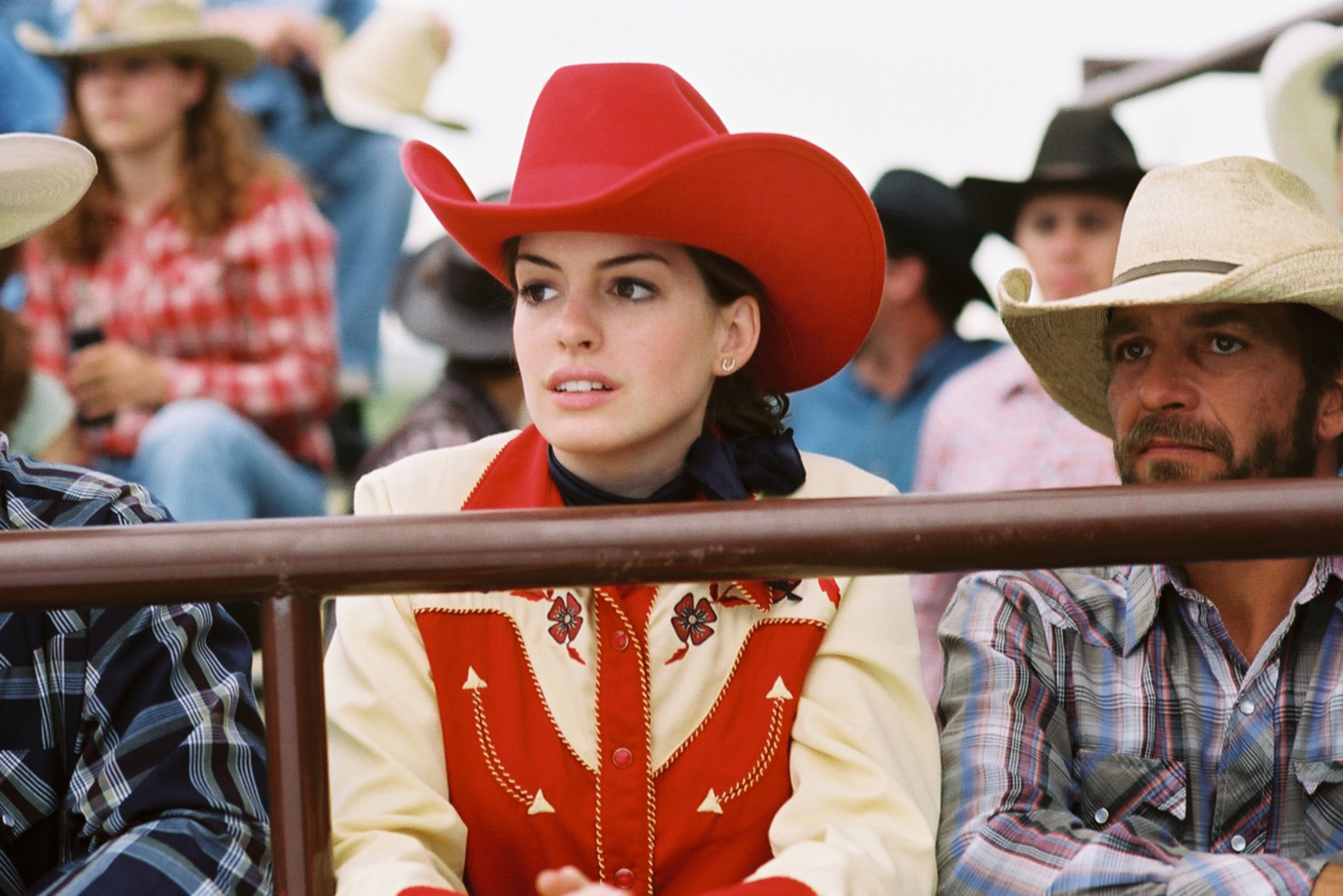 Anne Hathaway in a rodeo outfit in the movie