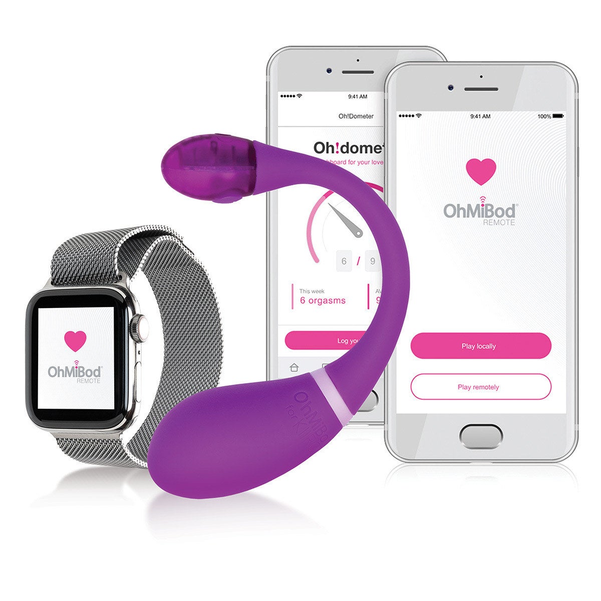 Purple vibrator with watch and smart phones