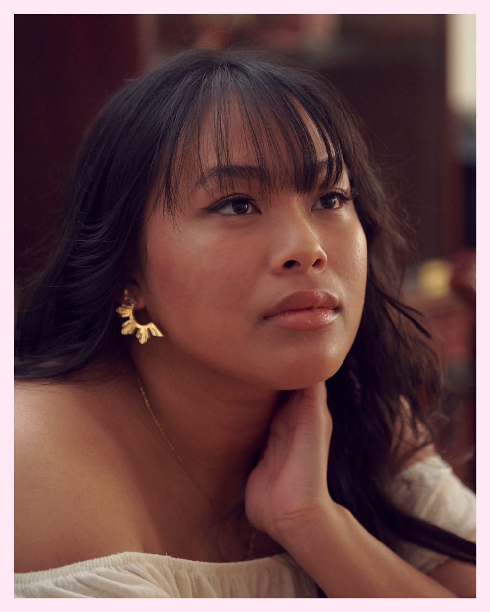 A young woman with brown hair