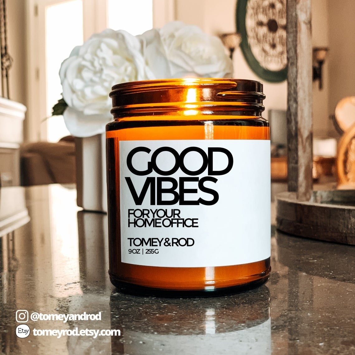 The Good Vibes for your Home Office candle