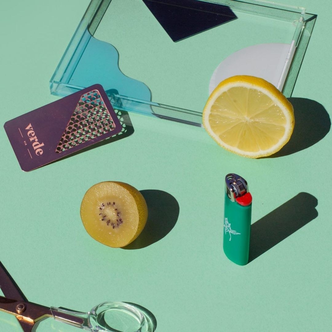 an instagram post of the minimal abstract tray that has just three designs and a clear bottom 