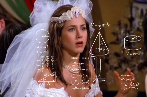 Rachel from &quot;Friends&quot; looking confused in her wedding dressed 