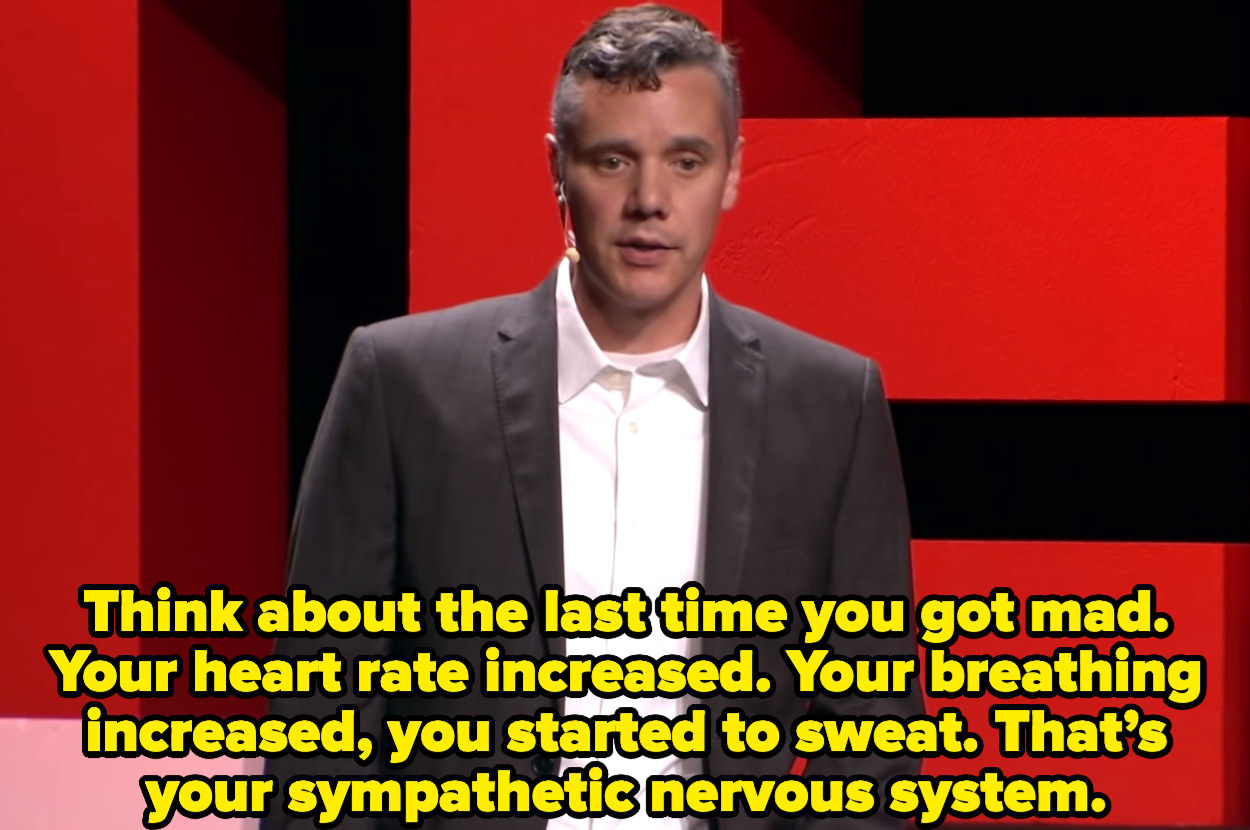 At a Ted Talk, Ryan says, &quot;Think about the last time you got mad. Your heart rate increased. Your breathing increased, you started to sweat. That’s your sympathetic nervous system.&quot;