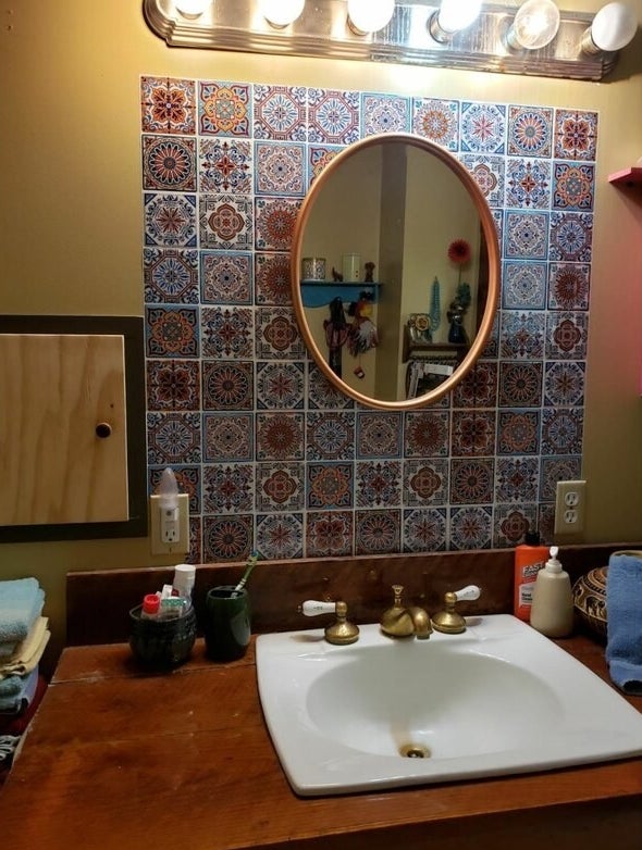 The product installed in a bathroom