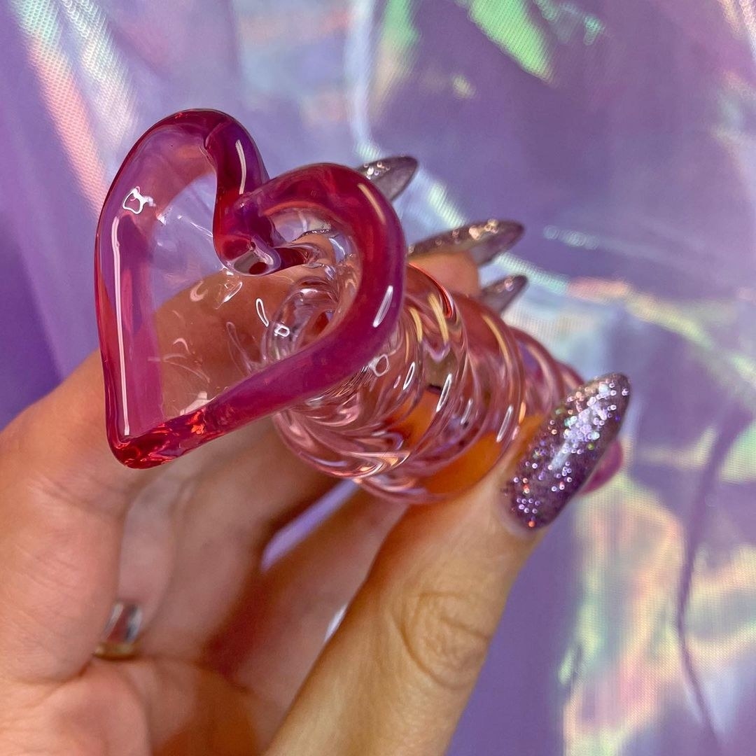 an instagram image of the heart shaped glass one hitter 