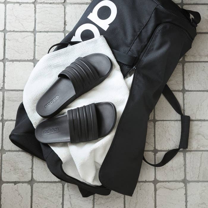 the slides on a gym bag