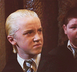 Draco Malfoy looks disgusted then self-assured in this &quot;Harry Potter&quot; gif